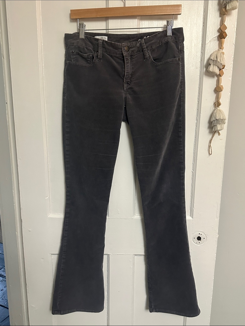 Charcoal Corduroy Flare Jeans - Classic Everyday Look